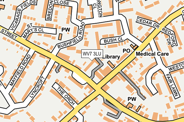 WV7 3LU map - OS OpenMap – Local (Ordnance Survey)
