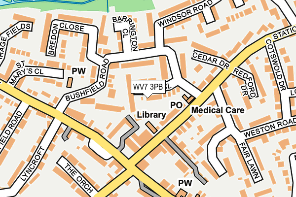 WV7 3PB map - OS OpenMap – Local (Ordnance Survey)