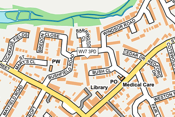 WV7 3PD map - OS OpenMap – Local (Ordnance Survey)