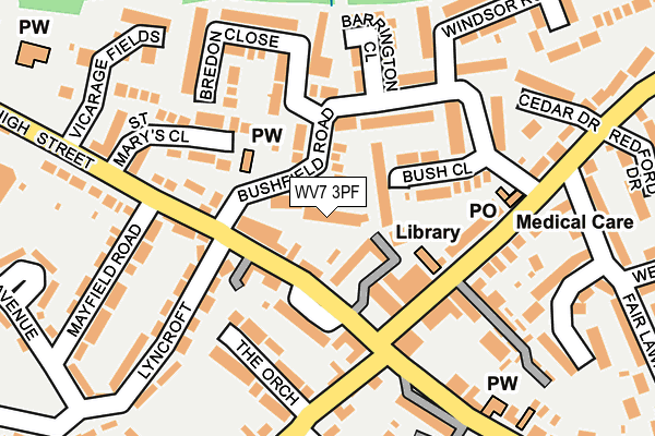 WV7 3PF map - OS OpenMap – Local (Ordnance Survey)