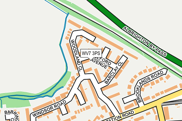 WV7 3PS map - OS OpenMap – Local (Ordnance Survey)