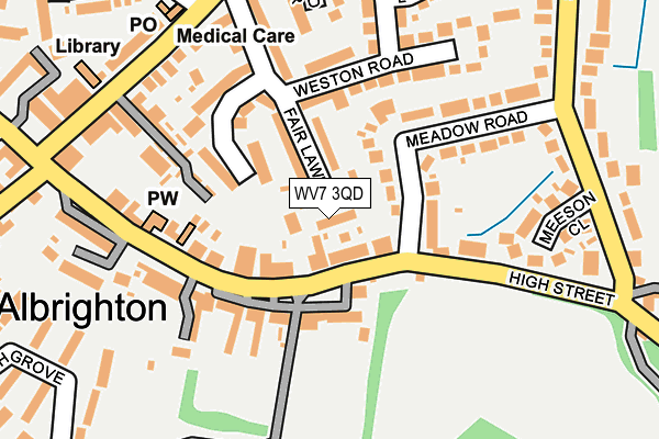 WV7 3QD map - OS OpenMap – Local (Ordnance Survey)
