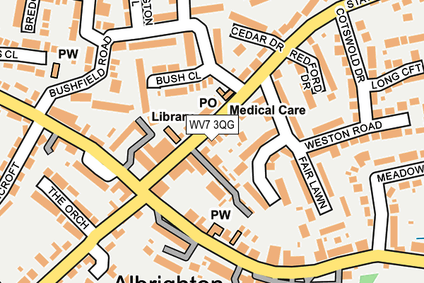 WV7 3QG map - OS OpenMap – Local (Ordnance Survey)