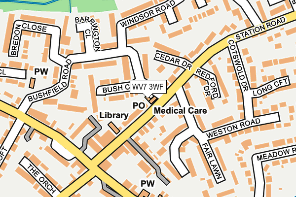 WV7 3WF map - OS OpenMap – Local (Ordnance Survey)