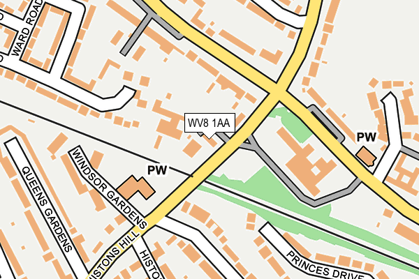 WV8 1AA map - OS OpenMap – Local (Ordnance Survey)