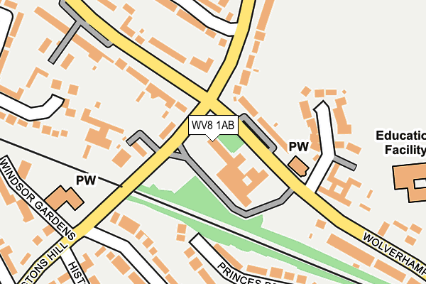 WV8 1AB map - OS OpenMap – Local (Ordnance Survey)