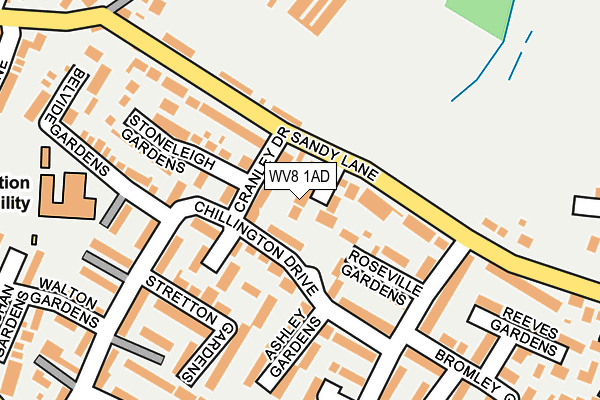 WV8 1AD map - OS OpenMap – Local (Ordnance Survey)