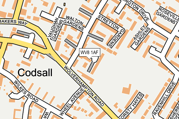 WV8 1AF map - OS OpenMap – Local (Ordnance Survey)