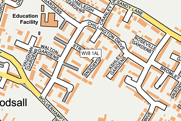 WV8 1AL map - OS OpenMap – Local (Ordnance Survey)