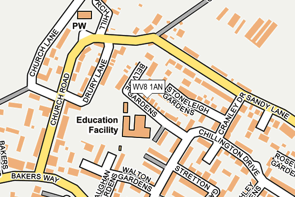 WV8 1AN map - OS OpenMap – Local (Ordnance Survey)
