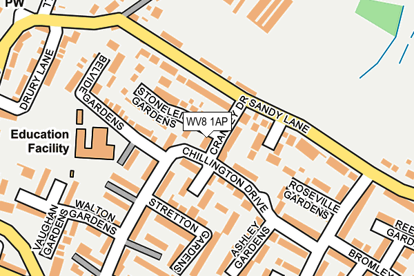 WV8 1AP map - OS OpenMap – Local (Ordnance Survey)
