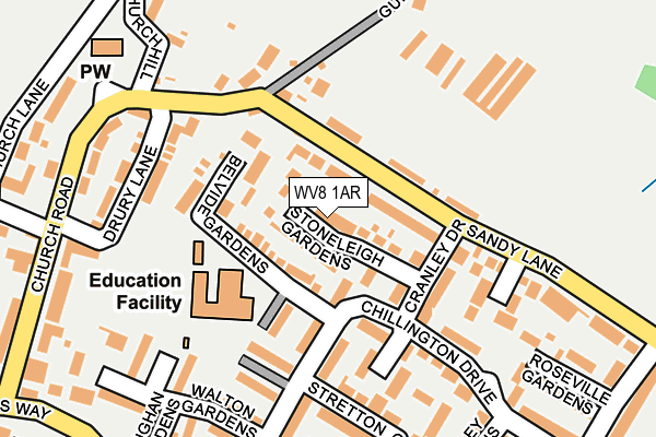 WV8 1AR map - OS OpenMap – Local (Ordnance Survey)