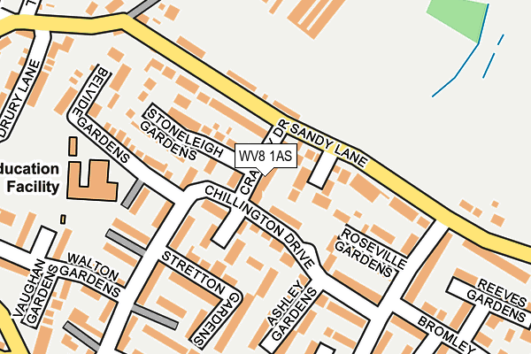 WV8 1AS map - OS OpenMap – Local (Ordnance Survey)