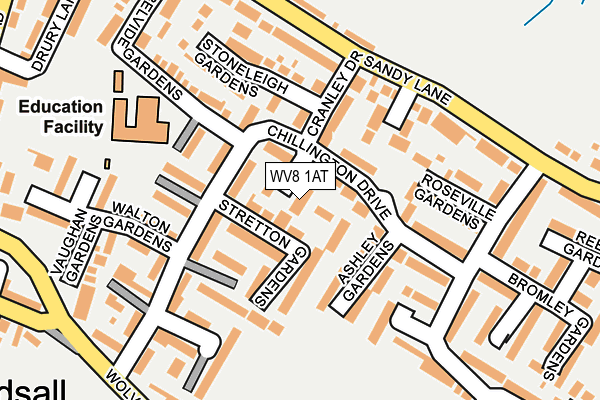 WV8 1AT map - OS OpenMap – Local (Ordnance Survey)