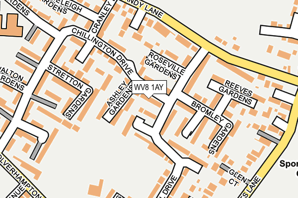 WV8 1AY map - OS OpenMap – Local (Ordnance Survey)