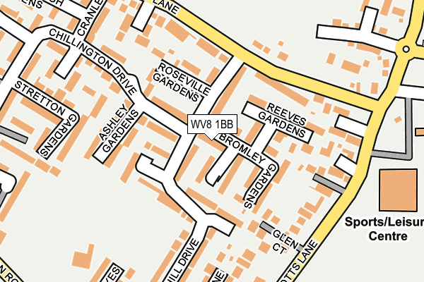WV8 1BB map - OS OpenMap – Local (Ordnance Survey)