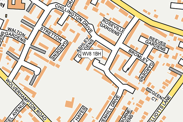 WV8 1BH map - OS OpenMap – Local (Ordnance Survey)