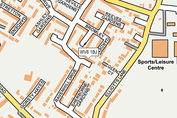 WV8 1BJ map - OS OpenMap – Local (Ordnance Survey)
