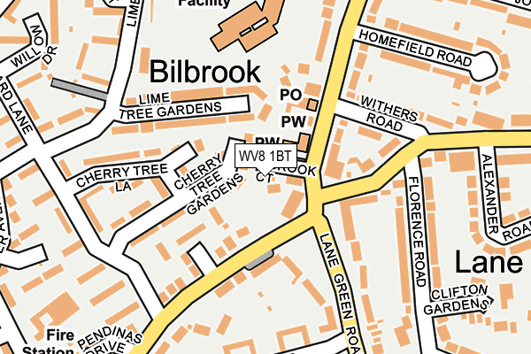 WV8 1BT map - OS OpenMap – Local (Ordnance Survey)