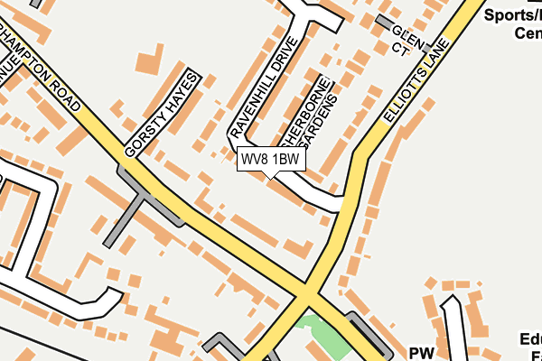 WV8 1BW map - OS OpenMap – Local (Ordnance Survey)