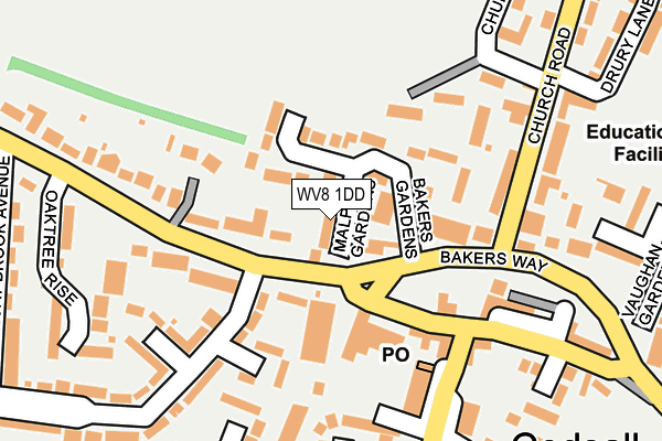WV8 1DD map - OS OpenMap – Local (Ordnance Survey)
