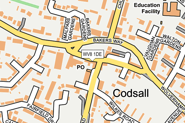 WV8 1DE map - OS OpenMap – Local (Ordnance Survey)