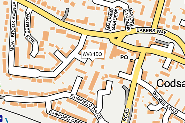 WV8 1DQ map - OS OpenMap – Local (Ordnance Survey)