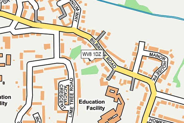 WV8 1DZ map - OS OpenMap – Local (Ordnance Survey)