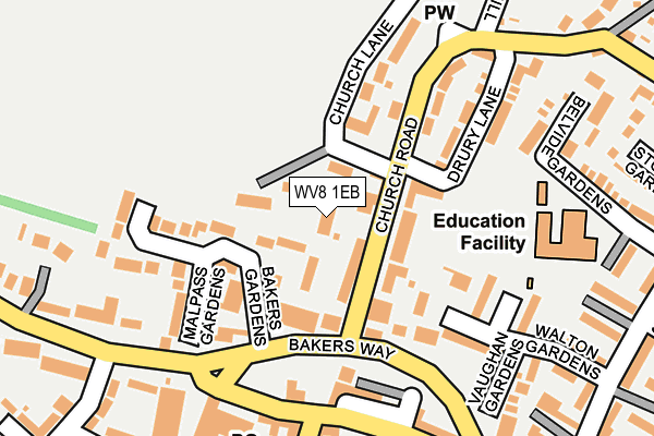 WV8 1EB map - OS OpenMap – Local (Ordnance Survey)