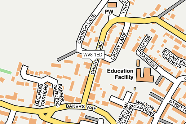 WV8 1ED map - OS OpenMap – Local (Ordnance Survey)