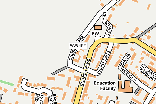 WV8 1EF map - OS OpenMap – Local (Ordnance Survey)