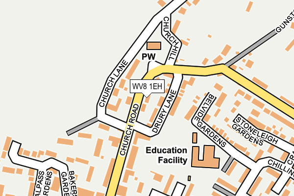 WV8 1EH map - OS OpenMap – Local (Ordnance Survey)