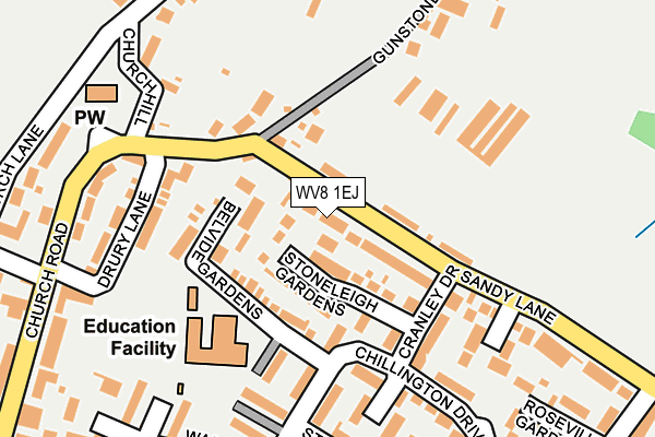WV8 1EJ map - OS OpenMap – Local (Ordnance Survey)