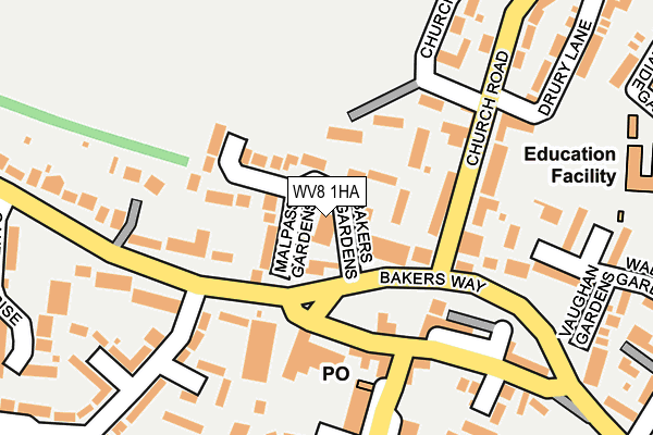 WV8 1HA map - OS OpenMap – Local (Ordnance Survey)
