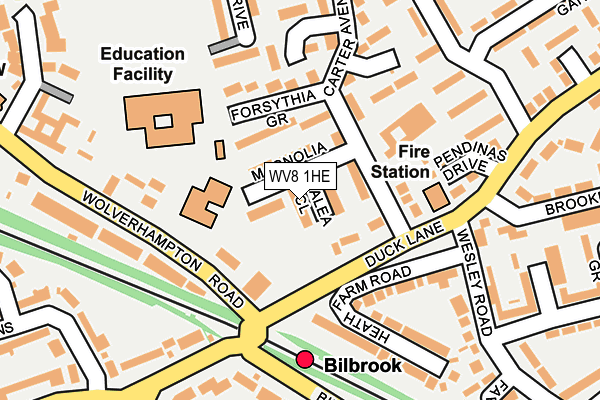 WV8 1HE map - OS OpenMap – Local (Ordnance Survey)