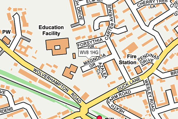 WV8 1HG map - OS OpenMap – Local (Ordnance Survey)