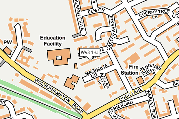 WV8 1HJ map - OS OpenMap – Local (Ordnance Survey)
