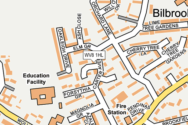 WV8 1HL map - OS OpenMap – Local (Ordnance Survey)