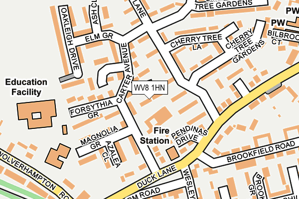 WV8 1HN map - OS OpenMap – Local (Ordnance Survey)