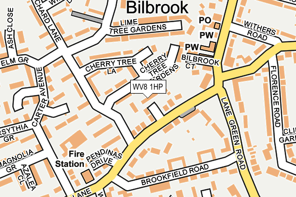 WV8 1HP map - OS OpenMap – Local (Ordnance Survey)