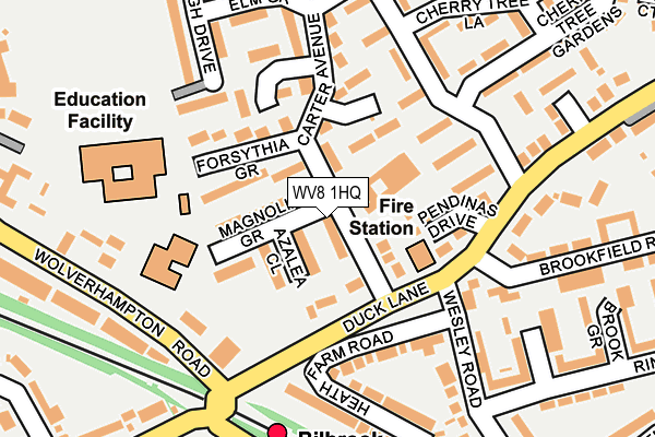 WV8 1HQ map - OS OpenMap – Local (Ordnance Survey)