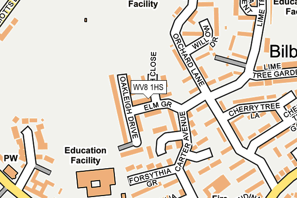 WV8 1HS map - OS OpenMap – Local (Ordnance Survey)