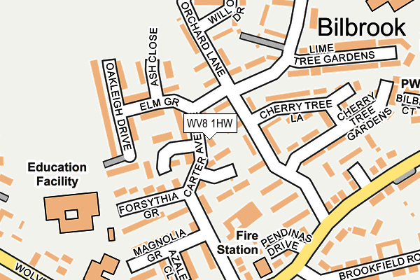 WV8 1HW map - OS OpenMap – Local (Ordnance Survey)