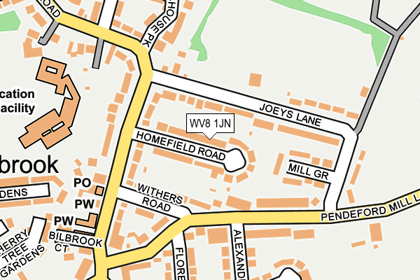 WV8 1JN map - OS OpenMap – Local (Ordnance Survey)