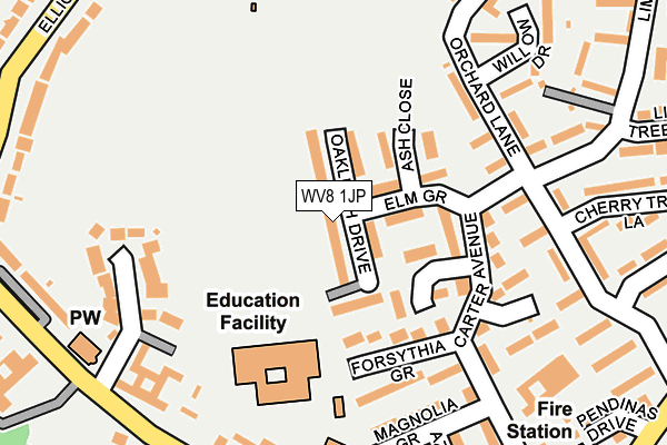 WV8 1JP map - OS OpenMap – Local (Ordnance Survey)