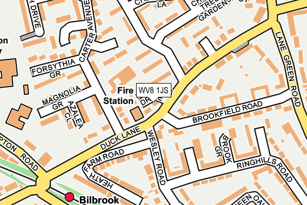 WV8 1JS map - OS OpenMap – Local (Ordnance Survey)