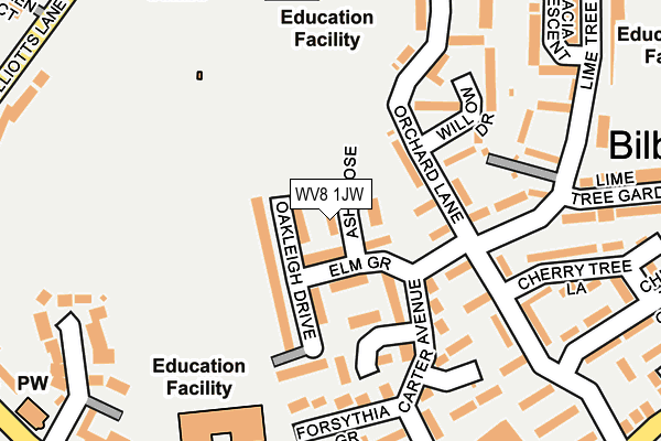 WV8 1JW map - OS OpenMap – Local (Ordnance Survey)