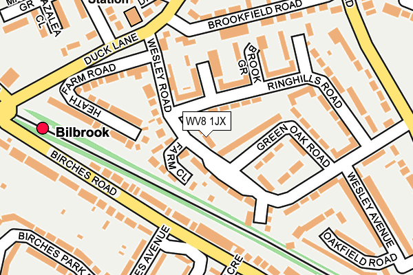 WV8 1JX map - OS OpenMap – Local (Ordnance Survey)