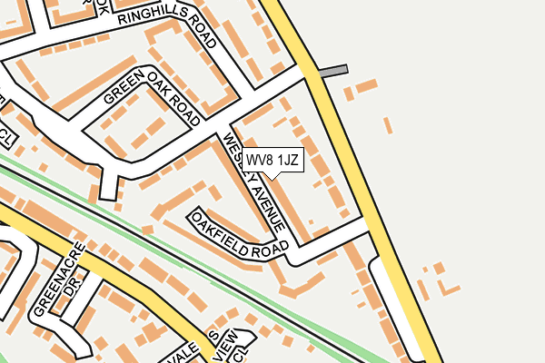 WV8 1JZ map - OS OpenMap – Local (Ordnance Survey)