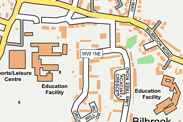 WV8 1NE map - OS OpenMap – Local (Ordnance Survey)